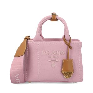 Prada Bag Crafted In Cotton — Pink