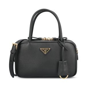 Prada Bag Crafted In Leather — Black
