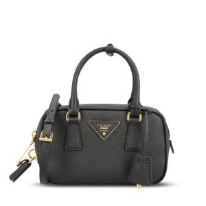 Prada Bag Crafted In Leather — Black