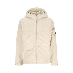 C.P. Company Shell-R Padded Hooded Lens Jacket — Beige