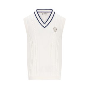 Brunello Cucinelli Cotton Gilet — White