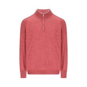 Brunello Cucinelli Cashmere Blend Sweater — Red