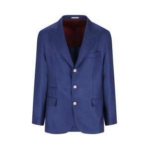 Brunello Cucinelli Cashmere and Silk Jacket — Air Force Blue