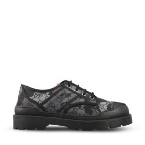 Gucci GG Fabric Lace-Up Shoes — Grey