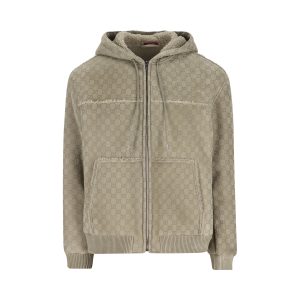 Gucci Lambskin Fur Sweatshirt — Beige