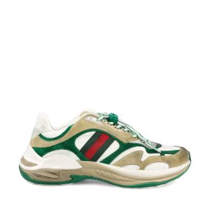 Gucci Suede and Fabric Sneakers — Green