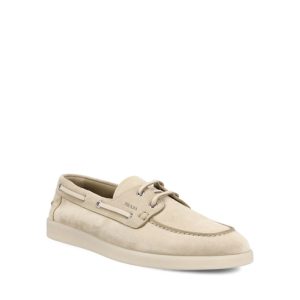 Prada Suede Loafers — Beige
