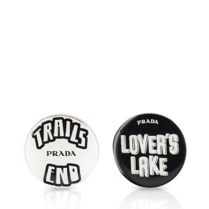 Prada Metal Pins — White/Black