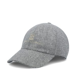 Brunello Cucinelli Virgin Wool Hat — Medium Grey/Brown