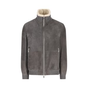 Brunello Cucinelli Shearling Jacket — Grey