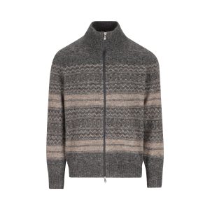 Brunello Cucinelli Alpaca Blend Cardigan — Grey