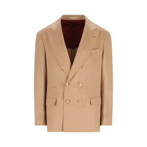 Brunello Cucinelli Camel Hair Blazer — Beige