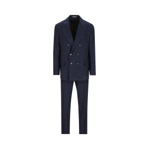 Brunello Cucinelli Double-Breasted Suit — Blue