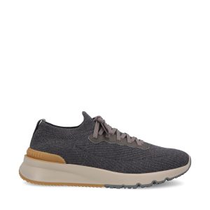 Brunello Cucinelli Wool Sneakers — Grey