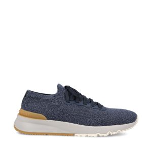 Brunello Cucinelli Wool Sneakers — Blue