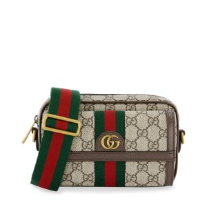Gucci Ophidia GG Supreme Mini Bag — Brown