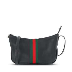 Gucci Small Gucci Lunetta Leather Bag — Black