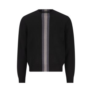 Gucci Wool Sweater with Web Intarsia — Black