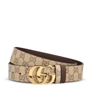Gucci Fabric and Leather Belt — Beige