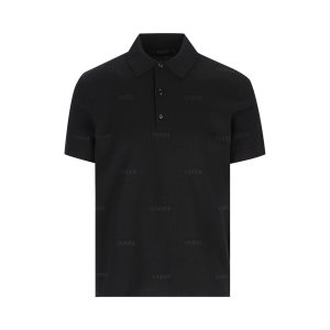Gucci Wool and Silk Polo Shirt — Black