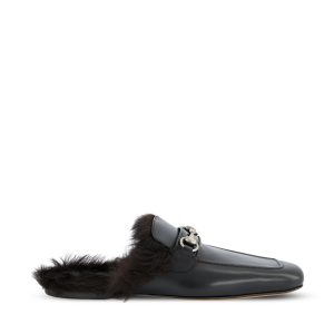 Gucci Leather Mules — Black