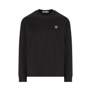 Stone Island Cotton Jersey Long-Sleeve T-Shirt — Black