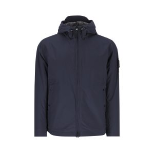 Stone Island Water-Resistant and Wind-Resistant Hooded Jacket — Blue — additional product view