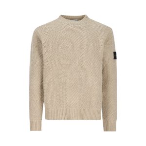 Stone Island Lambswool Crewneck Sweater — Beige