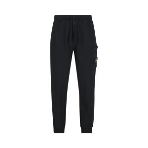 Stone Island Organic Cotton Fleece Joggers — Black
