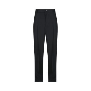 Moncler Re-Icons Virgin Wool Trousers — Black / Front view