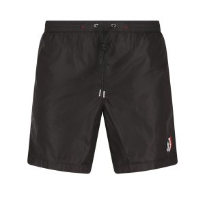 Moncler Logo Swim Shorts — Black / Front view