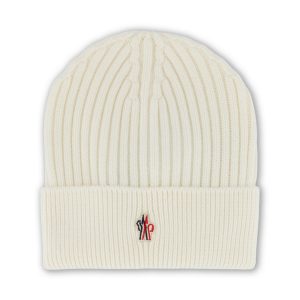 Moncler Grenoble Wool Beanie — White / Front view