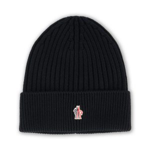 Moncler Grenoble Wool Beanie — Black / Front view