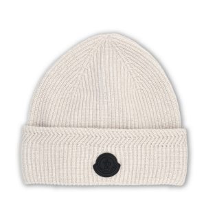 Moncler Wool and Cashmere Beanie — Grey / Front view