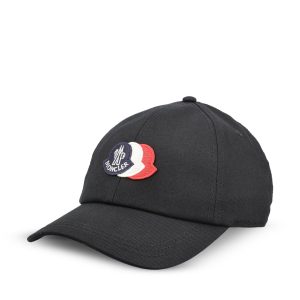 Moncler Cotton Baseball Cap — Black / Front view
