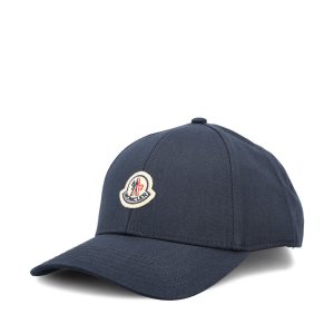 Moncler Cotton Baseball Cap — Blue / Front view