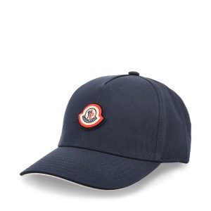 Moncler Cotton Baseball Cap — Blue / Front view