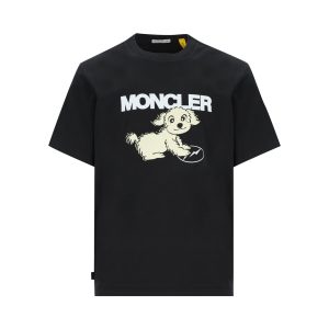 Moncler x Fragment Graphic Cotton T-Shirt — Black / Front view