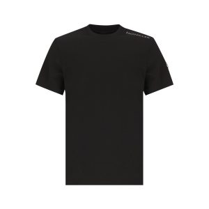 Moncler Shoulder Logo Cotton T-Shirt — Black / Front view