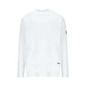 Moncler Re-Icons Long-Sleeve Cotton T-Shirt — White / Front view