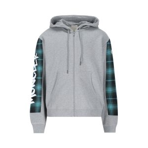 Moncler x Fragment Padded Hoodie — Grey / Front view
