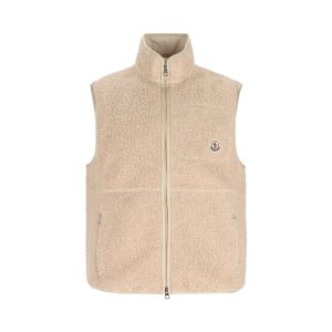 Moncler Casentino Knit Gilet — Beige / Front view