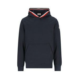 Moncler Brushed Cotton Sweatshirt — Blue / Front view