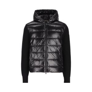 Moncler Wool Blend Cardigan — Black / Front view