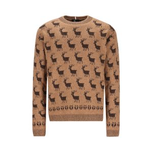 Moncler Grenoble Wool and Alpaca Blend Sweater — Beige / Front view