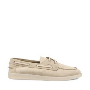 Prada Suede Loafers — Beige